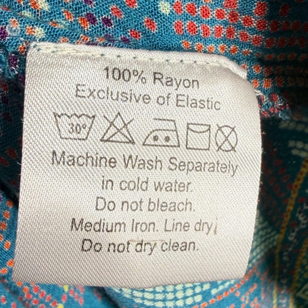 Earthbound Trading Co Womens Geometric Print Maxi Dress Teal Green Size S - Picture 11 of 13